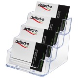 Deflecto Porte-cartes de visite 4 compartiments, transparent