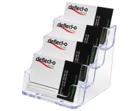 Deflecto Business Card Holder 4 Compartments, Clear