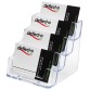 Deflecto Porte-cartes de visite 4 compartiments, transparent