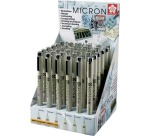 Sakura Pigma Micron black felt-tip pen, 36-piece display with assorted line widths