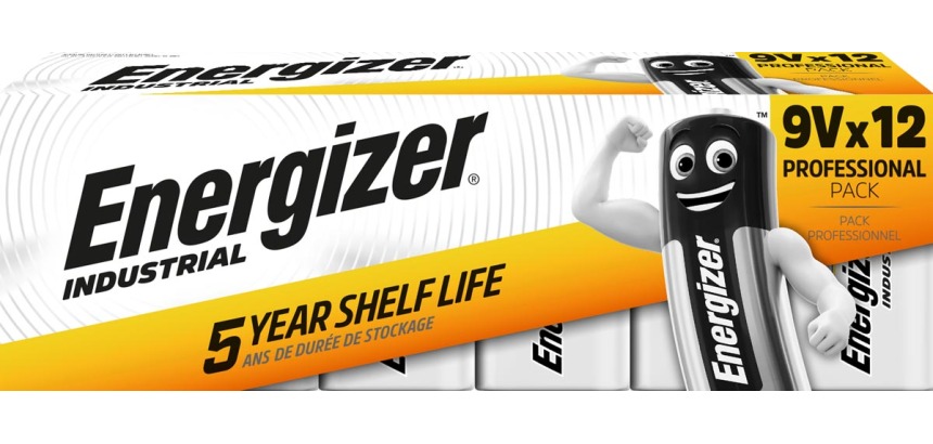 Batterij Industrial 9Volt alkaline doos à 12 stuks
