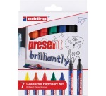 Edding Glossy Marker for e-30 to e-33 paper, pack of 7 pieces, assorted