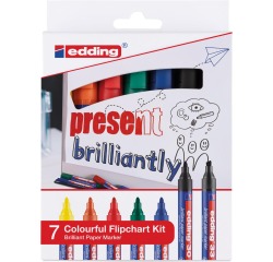 Edding Marqueur brilliant pour papier e-30 en e-33, blister de 7 pièces, assorti
