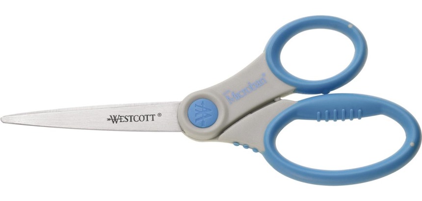 Westcott Elite Microban Scissors 18 cm Softgrip, Asymmetrical Rings