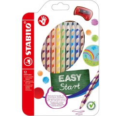 STABILO 331 Easycolors Farbstifte für Rechtshänder + passender Anspitzer 'Set 12 Teile