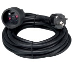 Perel verlengkabel 5 meter, zwart, voor België