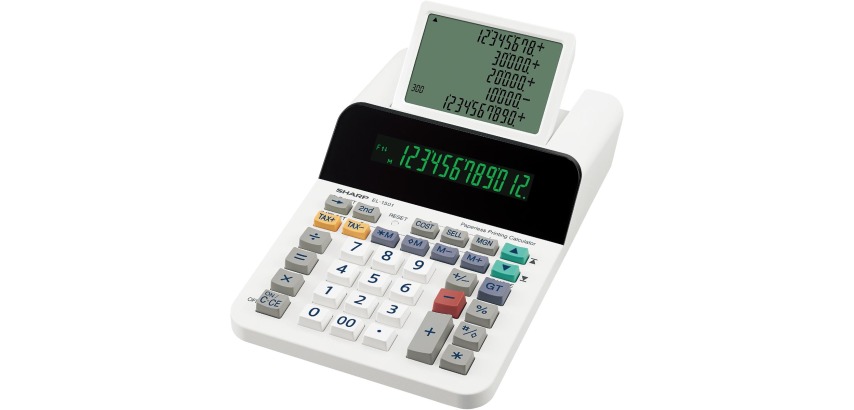 Sharp Tischrechner EL-1501, papierloser Druckrechner