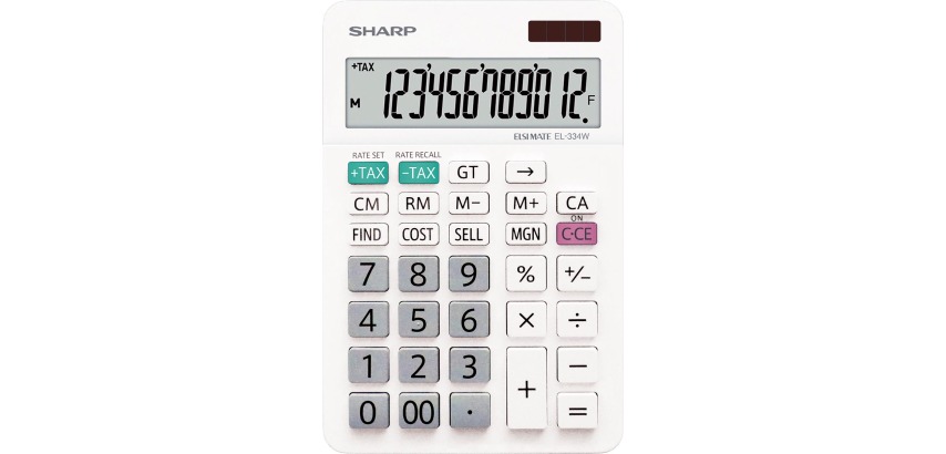 Sharp calculatrice de bureau EL-334W, blanc