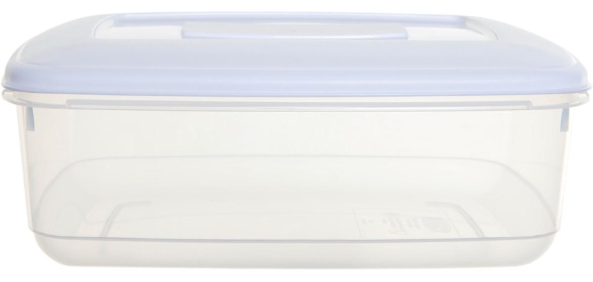 Whitefurze boîte de conservation rectangulaire 2 litres, transparent avec couverle blanc
