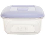 Whitefurze square storage box 1.6 liters, transparent with white lid