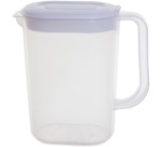 Whitefurze pichet 1,5 litre, transparent avec couverle blanc