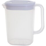 Whitefurze pichet 1,5 litre, transparent avec couverle blanc