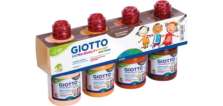 Giotto Extra Quality Skin Tones gouache, 250 ml, pack of 4 bottles