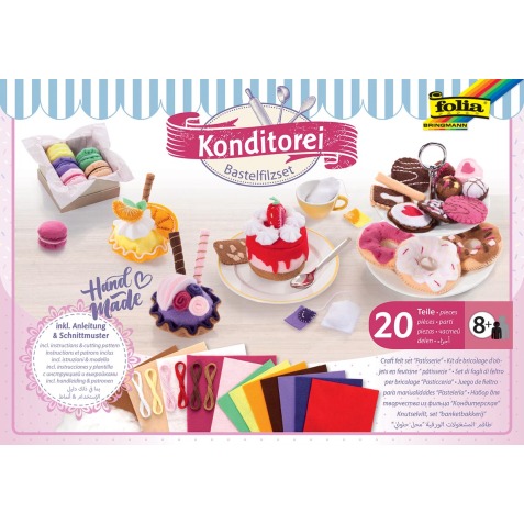 Folia kit feutrine de 20 pièces, Pâtisserie