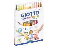 De_rotulador giotto turbo color skin tones lavable punta bloqueada caja de 12 colores surtidos