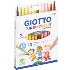 Giotto Turbo Color Felt Pens Skin Tones 12 pieces