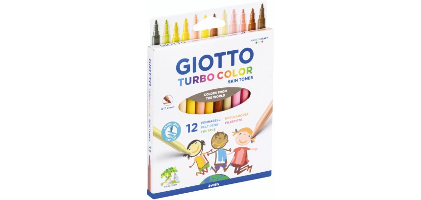 Giotto Turbo Color Felt Pens Skin Tones 12 pieces