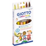 Giotto Turbo Maxi Skin Tones feutres, étui de 6 pièces