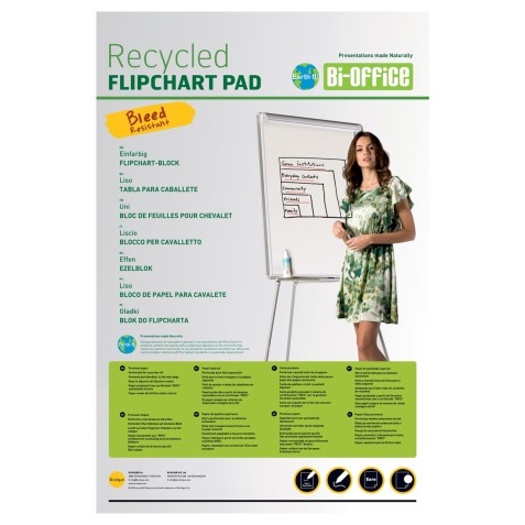 Bi-Office flipchartpapier Earth-it, ft 65 x 98 cm, blanco, pak van 50 blad