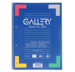 Gallery spiraalblok ft A4, gelijnd, 80 vel, 4-gaats