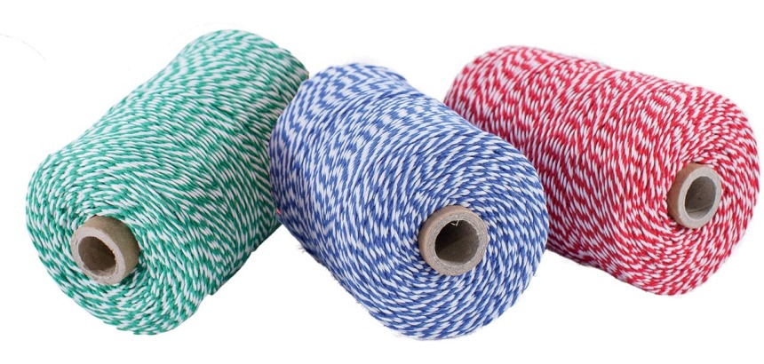 Ficelle de coton, bobine de 100 g, environs 125 m