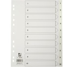 Q-CONNECT dividers, A4, PP, 11 holes, with cover page, set 1-10, white