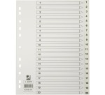 Q-CONNECT intercalaires, A4, PP, 11 trous, avec page de garde, jeu de 1-20, blanc
