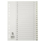 Q-CONNECT intercalaires, A4, PP, 11 trous, avec page de garde, jeu de 1-20, blanc