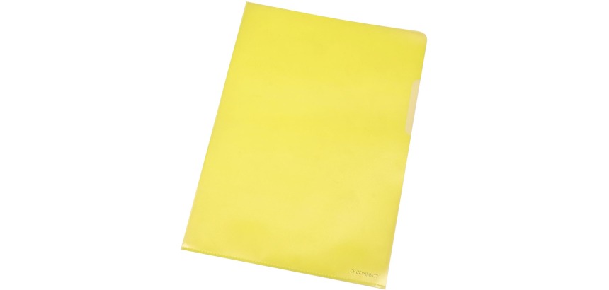 Q-CONNECT corner pocket, yellow, 120 microns, pack of 100 pieces