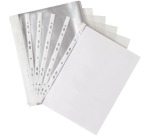 Q-CONNECT geperforeerde showtas 11-gaatsperforatie, glashelder, 50 micron, pak van 100 stuks