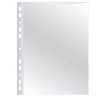 Q-CONNECT geperforeerde showtas 11-gaatsperforatie, glashelder, 50 micron, pak van 100 stuks