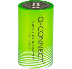 Q-CONNECT batterij, alkaline, D, blister van 2 stuks