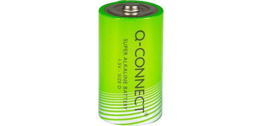 Q-CONNECT batterij, alkaline, D, blister van 2 stuks