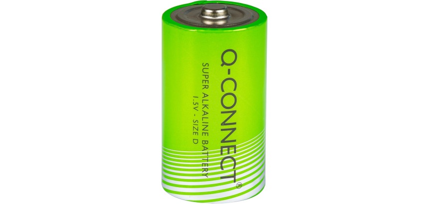 Q-CONNECT batterij, alkaline, D, blister van 2 stuks