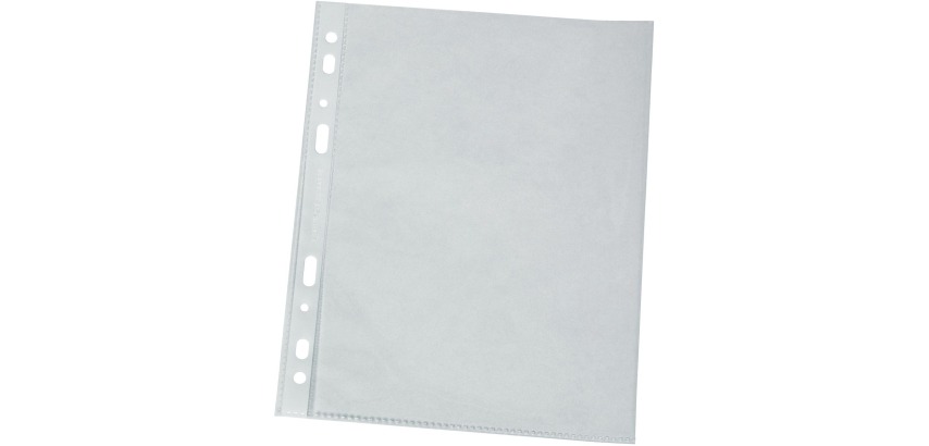 Q-CONNECT A4 punched pocket 11-hole grained pack of 100 pieces
