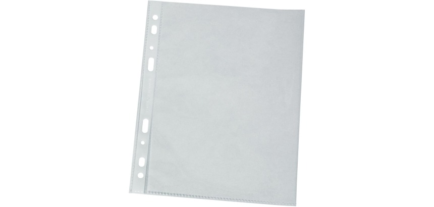 Q-CONNECT A4 punched pocket 11-hole grained pack of 100 pieces