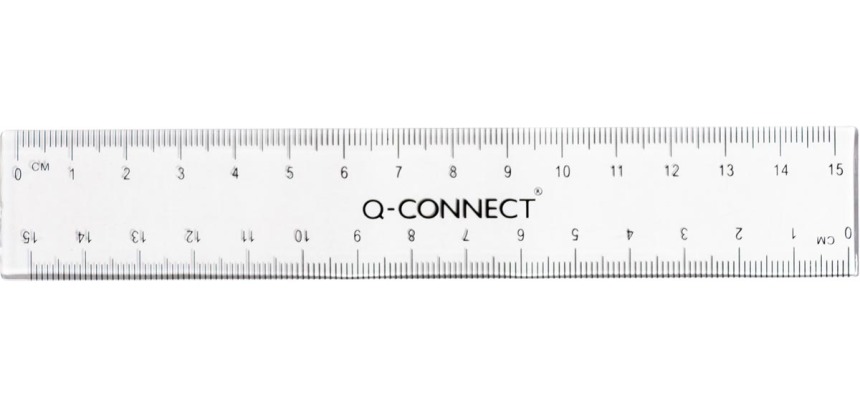 Q-CONNECT latte, polystyrène transparant, 15 cm