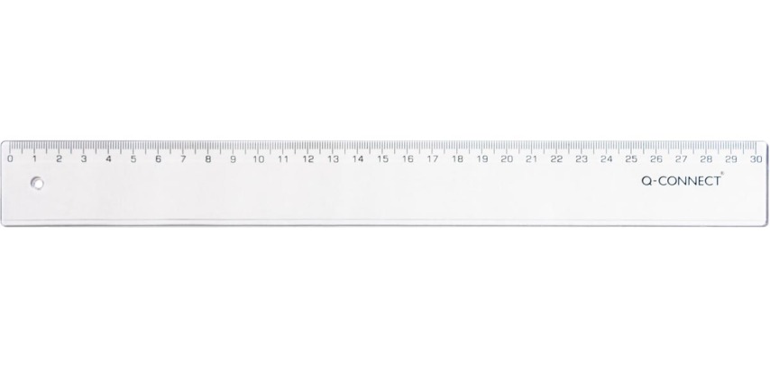Q-CONNECT Lineal, Kunststoff, in Etui, 30 cm