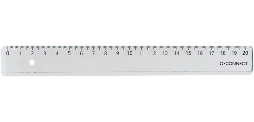 Q-CONNECT meetlat, transparant polystereen, 20 cm