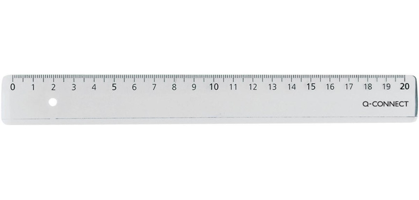 Q-CONNECT latte, polystyrène transparant, 20 cm