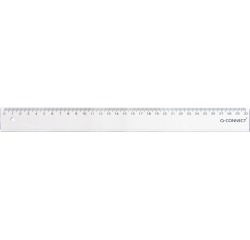 Q-CONNECT meetlat, transparant polystereen, 30 cm