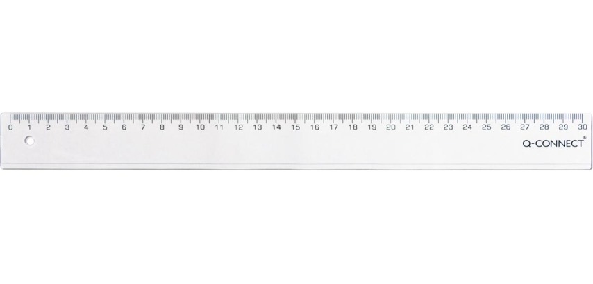 Q-CONNECT Lineal, transparenter Polystyrol, 30 cm