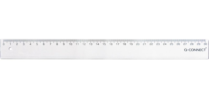 Q-CONNECT Lineal, transparenter Polystyrol, 30 cm