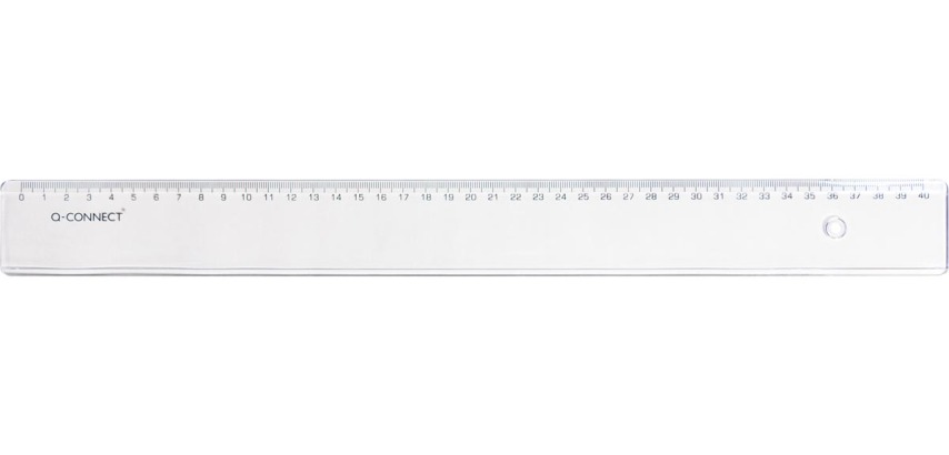 Q-CONNECT ruler, plastic, in case, 40 cm