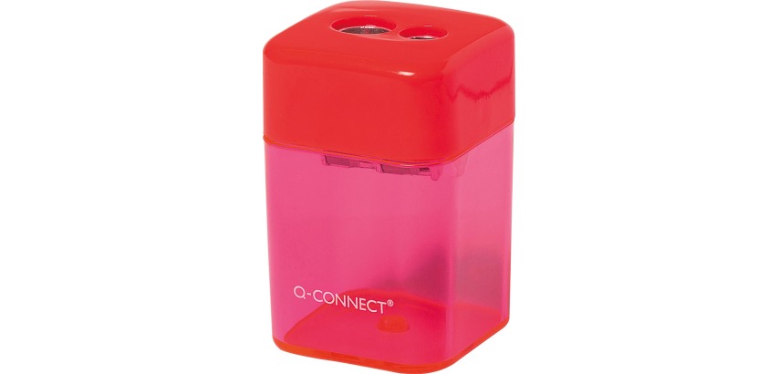 Q-CONNECT potloodslijper, 2 gaats geassorteerde kleuren