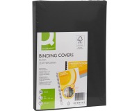Q-CONNECT couvert A4 grain cuir 250 grammes 100 pièces noir