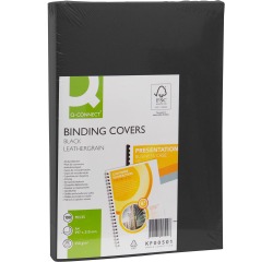 Q-CONNECT couvert A4 grain cuir 250 grammes 100 pièces noir