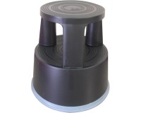 En_taburete q-connect ruedas retractiles tres ruedas dos niveles color negro