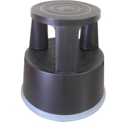 En_taburete q-connect ruedas retractiles tres ruedas dos niveles color negro