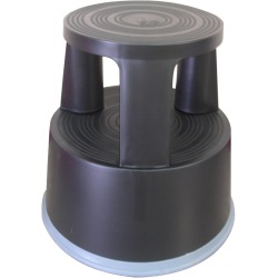 EN_Taburete q-connect ruedas retractiles tres ruedas dos niveles color negro